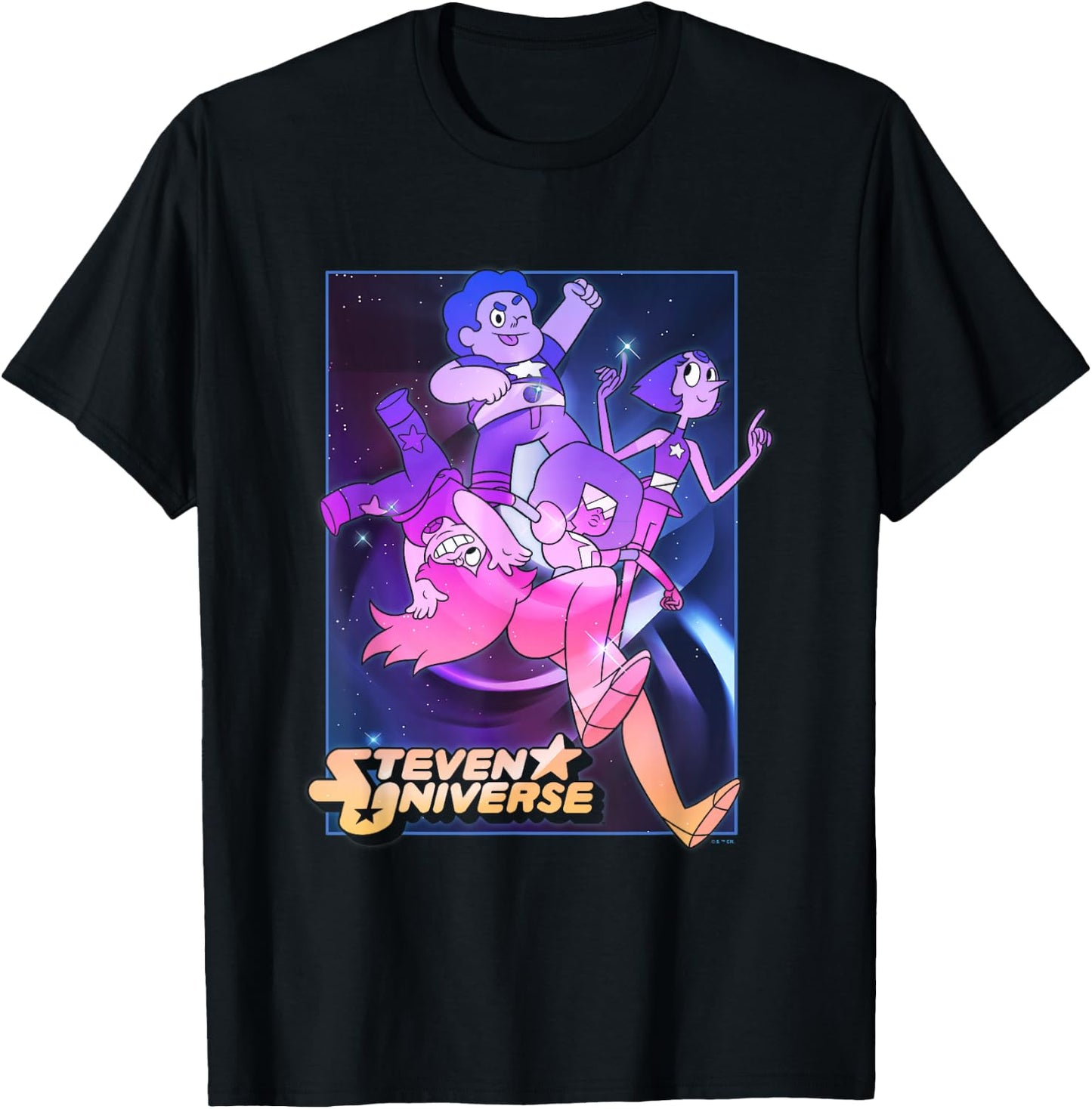 Steven Universe Crystal Gems Galactic Poster T-Shirt - T-Shirt | Black