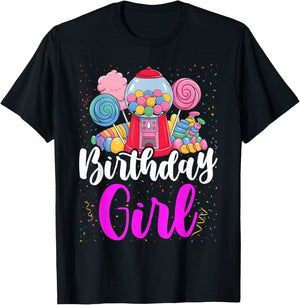 Candy Machine Birthday Girl Sweet Candyland Matching Family T-Shirt - T-Shirt | Black