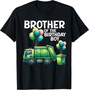 Brother Of The Birthday Boy Garbage Truck Toddler Trucks T-Shirt - T-Shirt | Black
