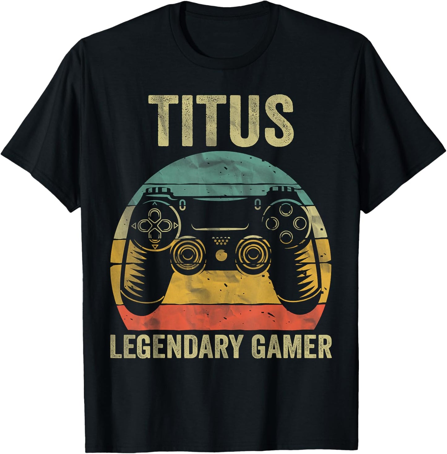 Personalised Legendary Gamer Shirt Titus Name Video Gamer , black, s T-Shirt - T-Shirt | Black