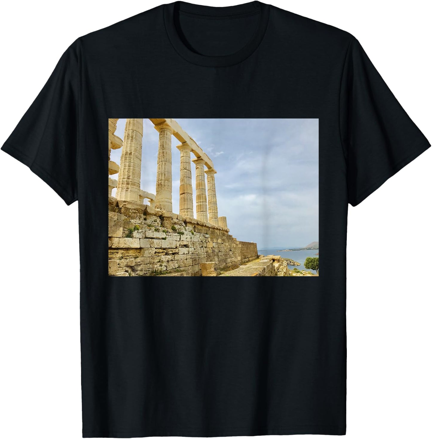 Temple of Poseidon bag - greek greece history T-Shirt - T-Shirt | Black