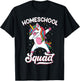 Magical cute Dabbing unicorn First Day Of School Homeschool T-Shirt - T-Shirt | Black