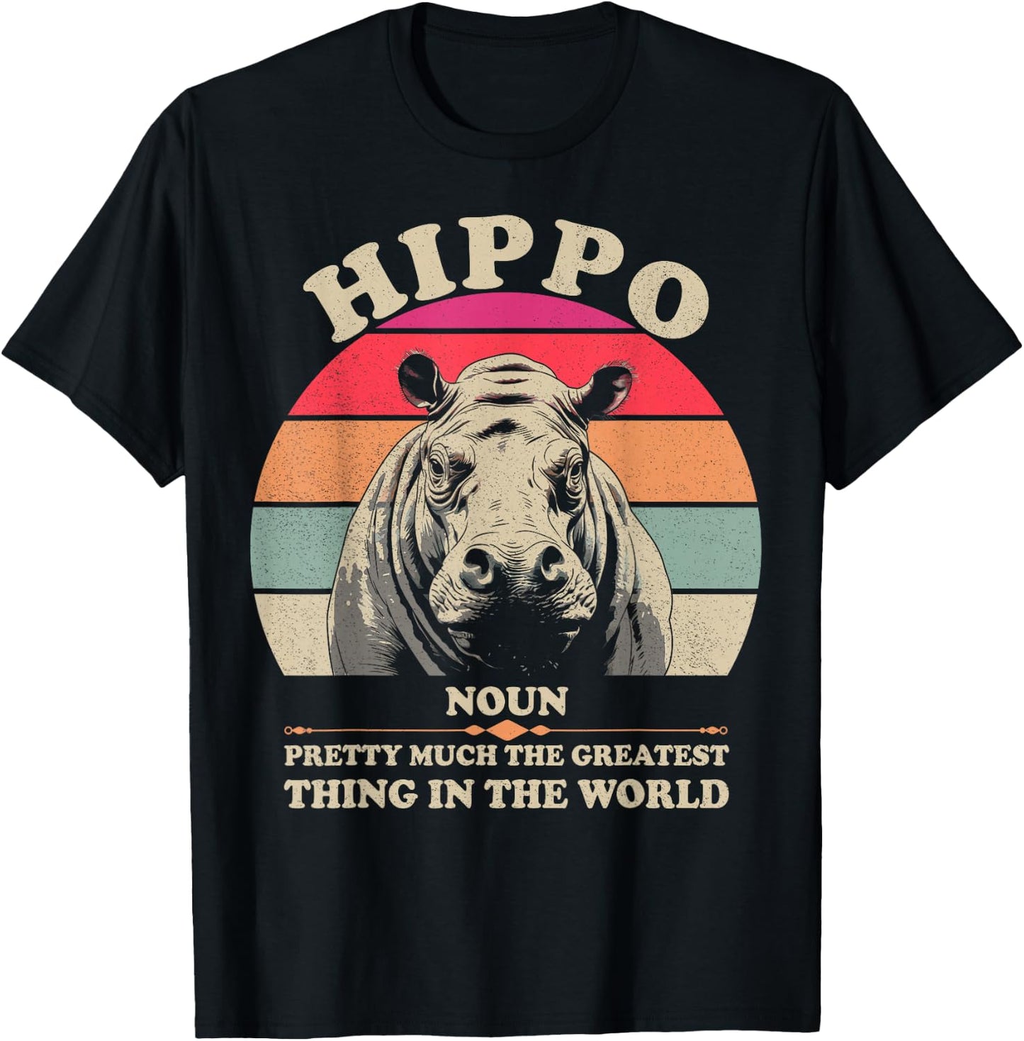 Hippo Definition Shirts Kids Cool Hippopotamus Funny T-Shirt - T-Shirt | Black