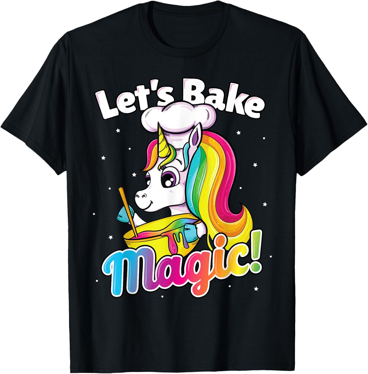Unicorn Baking Shirt Rainbow Cupcake Cake Girl Gift Cook Kid T-Shirt - T-Shirt | Black