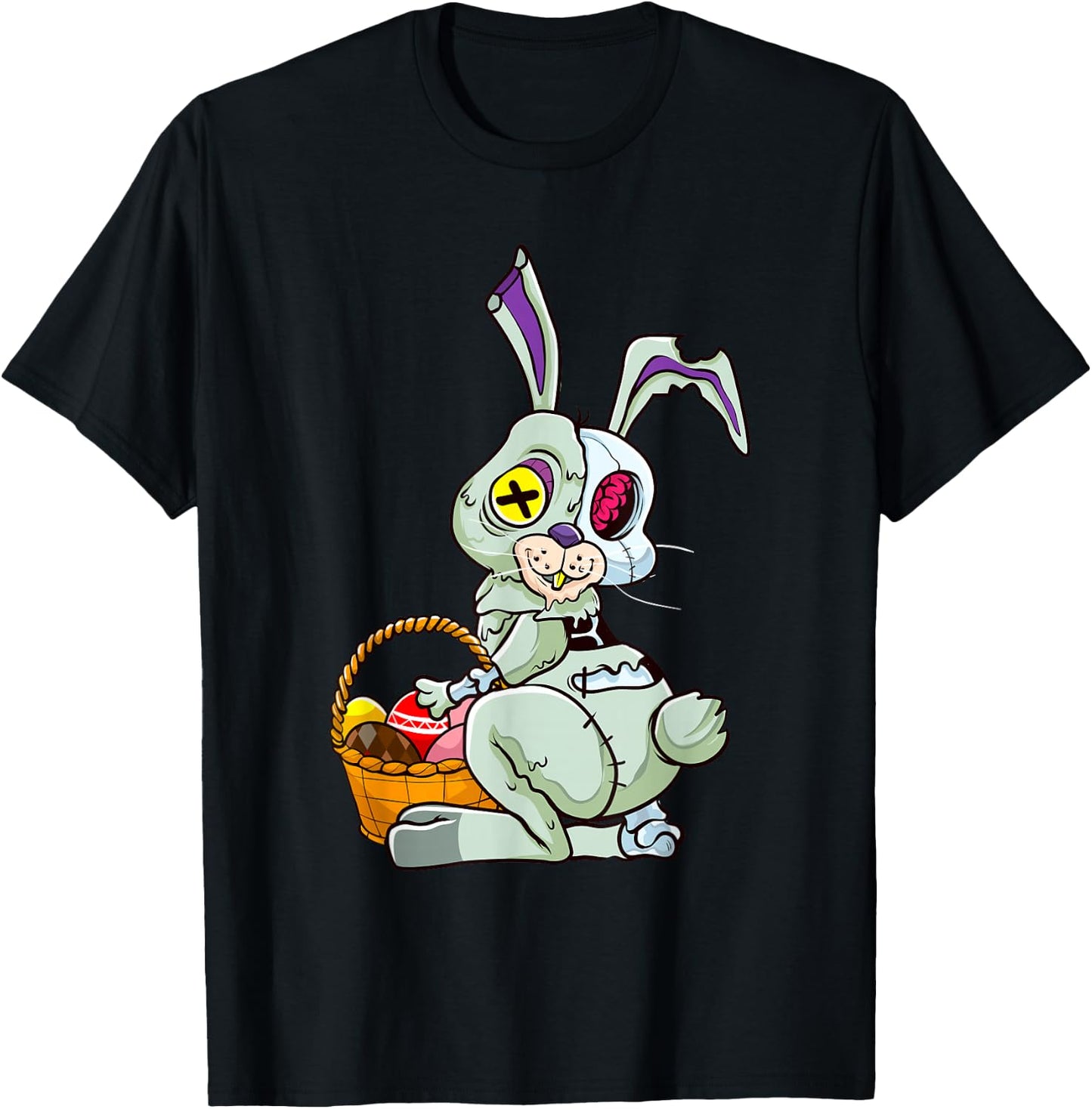 Zombie Easter Bunny Pastel Goth Easter Egg Women Teen Girls T-Shirt - T-Shirt | Black