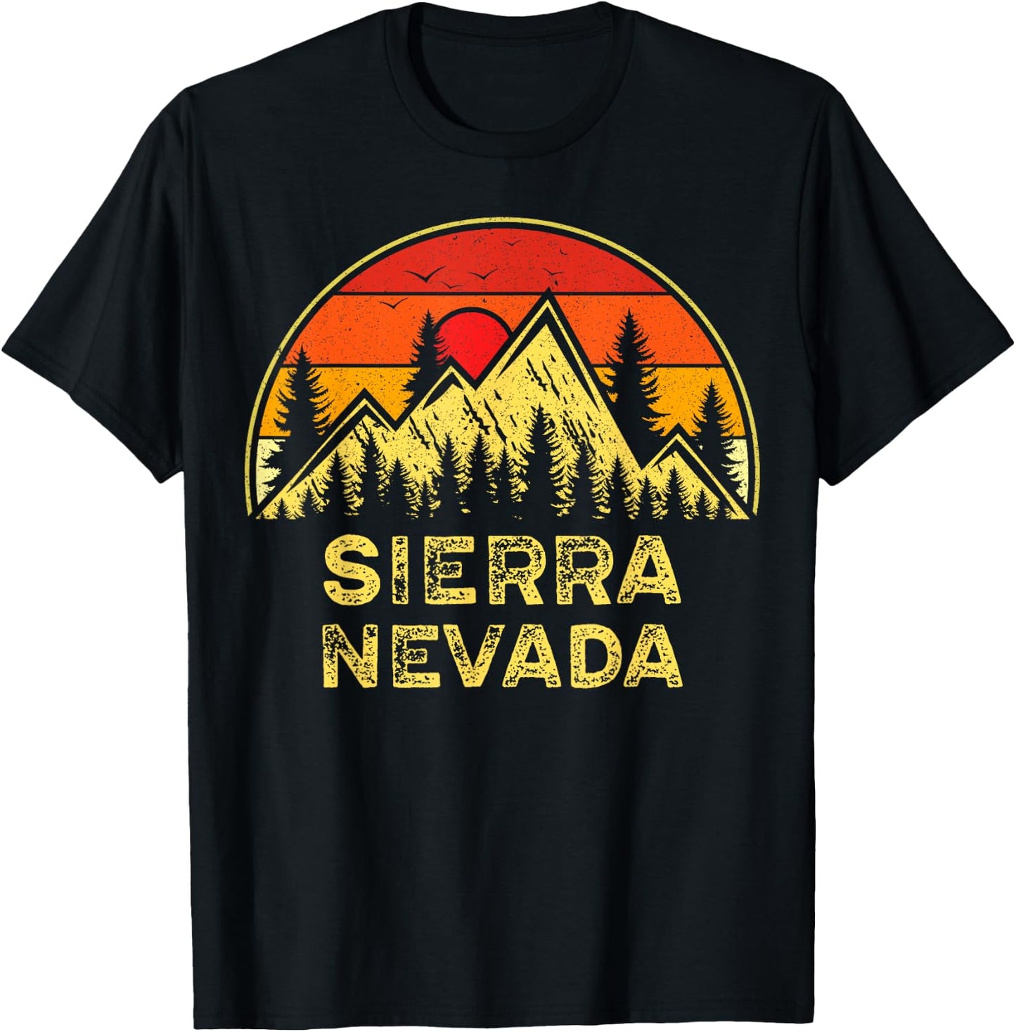 Vintage Sierra Nevada NV Mountains Nature Hiking Souvenir T-Shirt - T-Shirt | Black