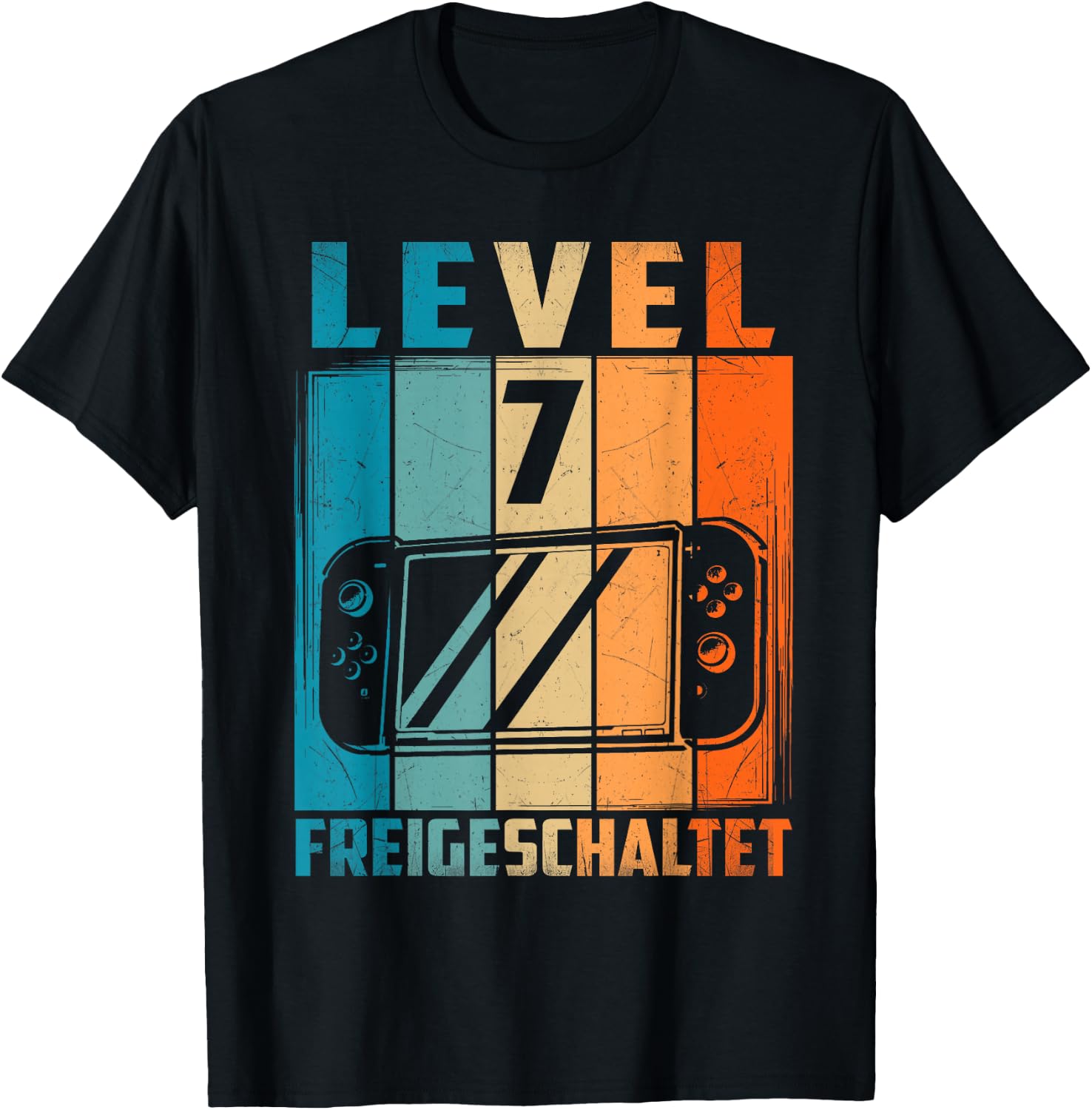 7. Geburtstag Freigeschaltet Jungen 7 Jahre Zocken Gamer T-Shirt - T-Shirt | Black