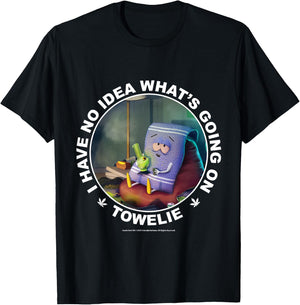 South Park with German Text "Ich habe keine Ahnung was los ist, black T-Shirt - T-Shirt | Black