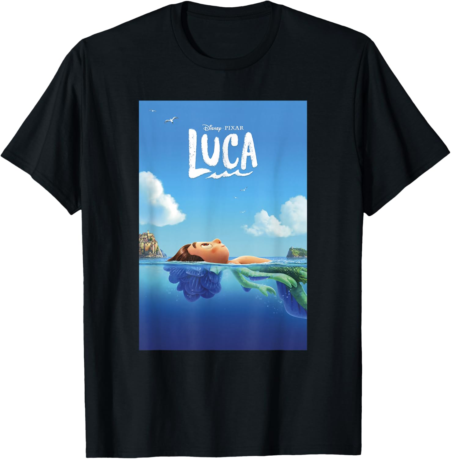 Disney Pixar Luca Poster T-Shirt - T-Shirt | Black