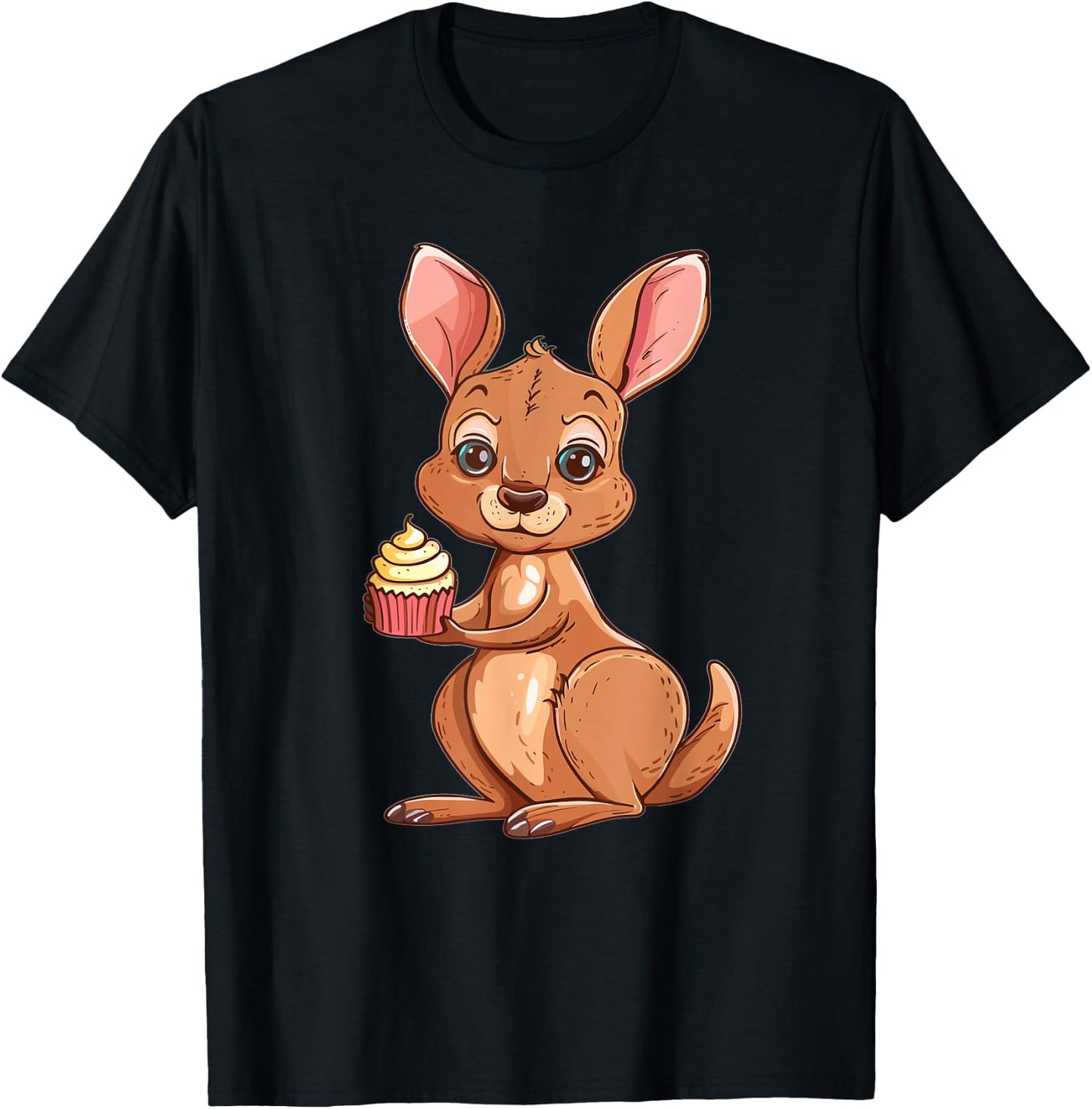 Cute Cupcake Kangaroo T-Shirt - T-Shirt | Black