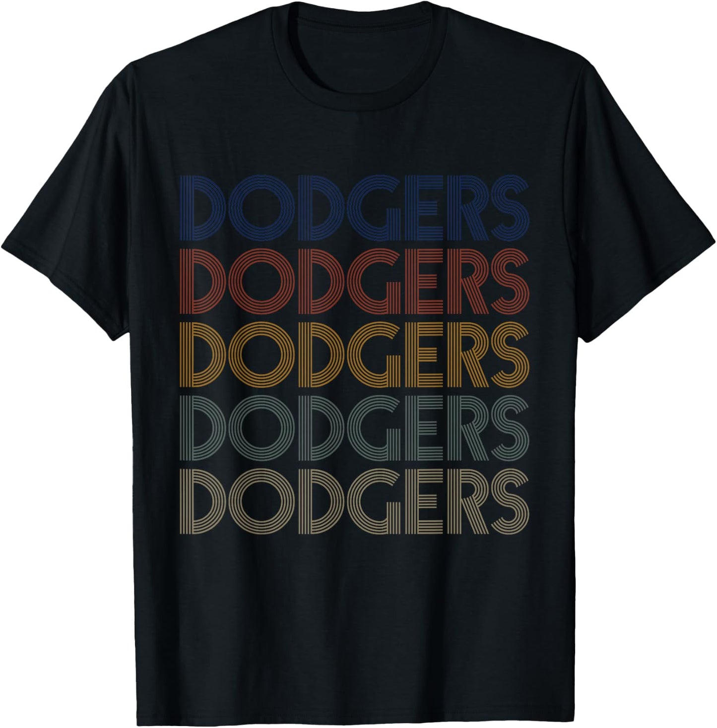 Dodgers Name Retro Vintage Apparel Gift Dodgers Lover T-Shirt - T-Shirt | Black