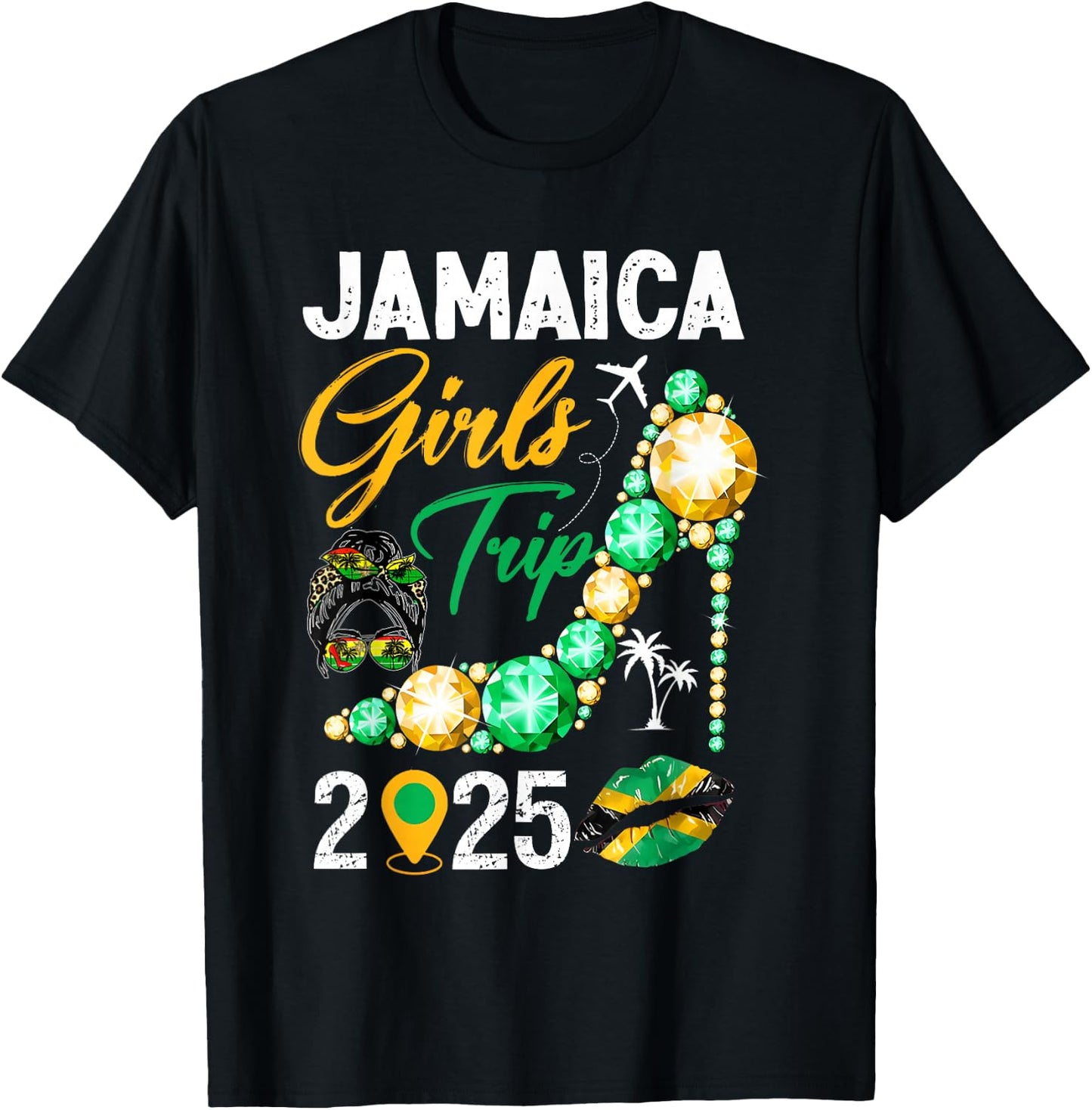 Girls Trip Jamaica 2025 Weekend Summer Vacation Trip T-Shirt - T-Shirt | Black