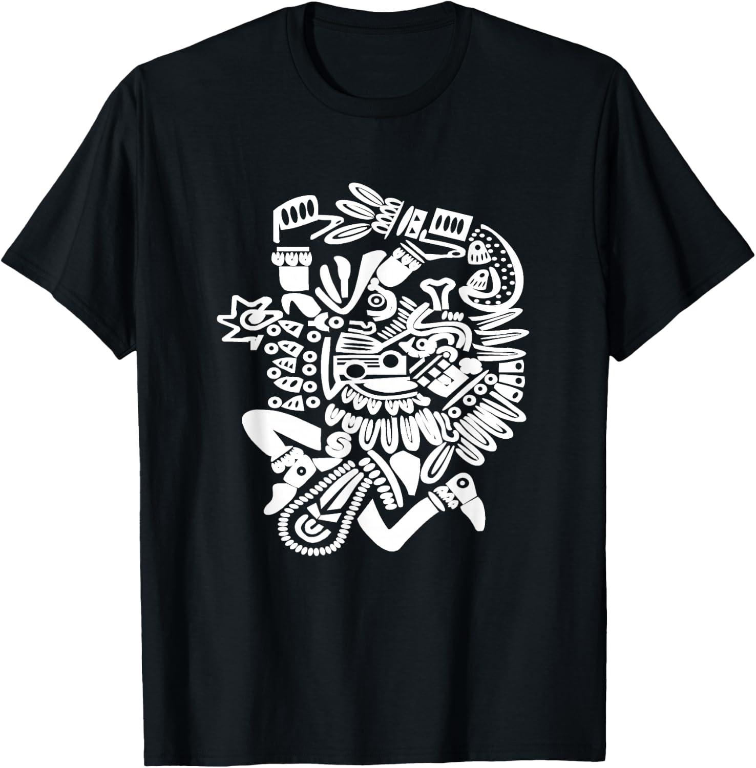 Quetzalcoatl Aztec God Deity Feathered Serpent T-Shirt - T-Shirt | Black