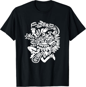 Quetzalcoatl Aztec God Deity Feathered Serpent T-Shirt - T-Shirt | Black