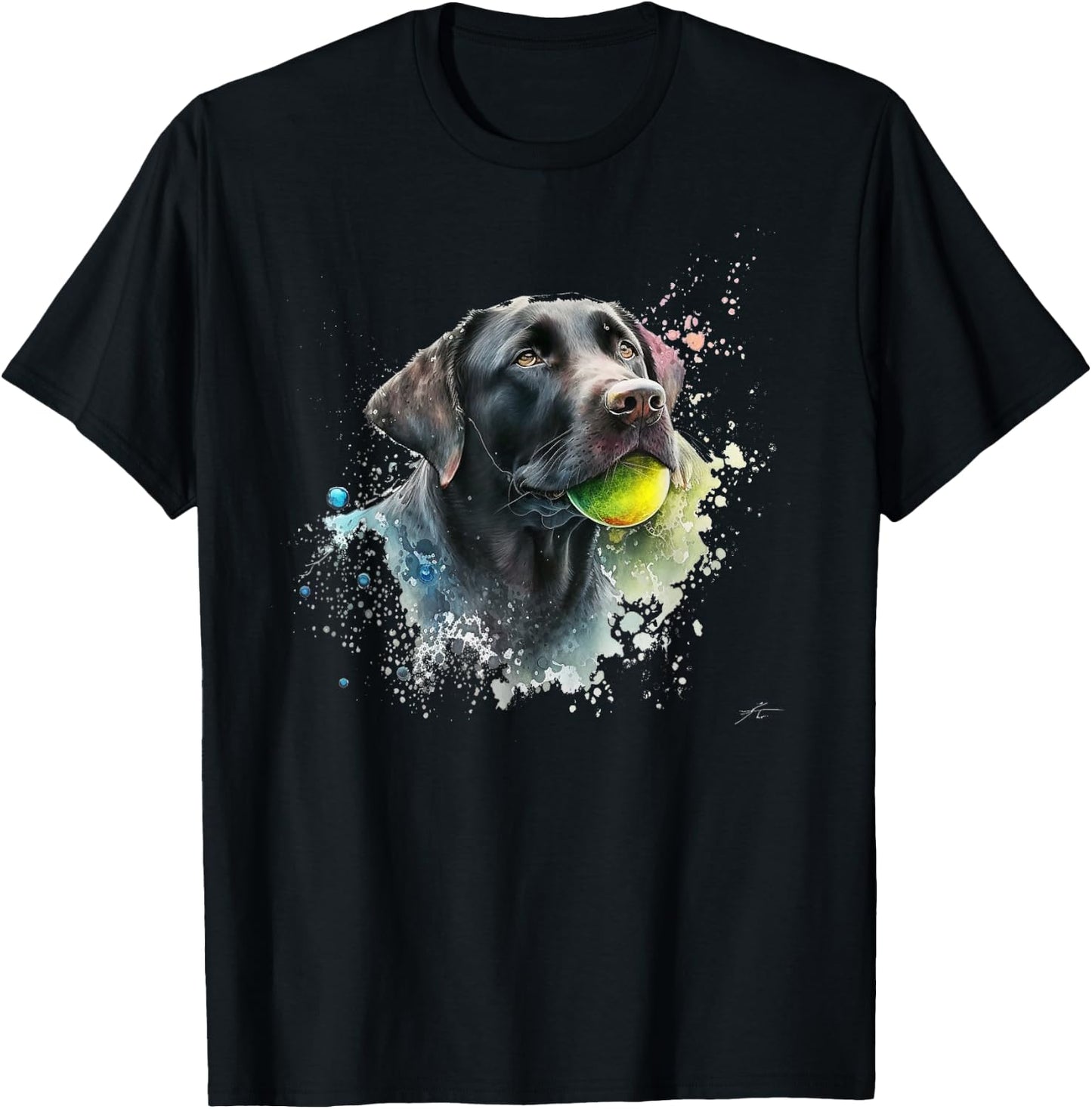 Cute Black Lab Black Labrador Retriever Puppy Dog Mom Animal Men Women Kids T-Shirt - T-Shirt | Black