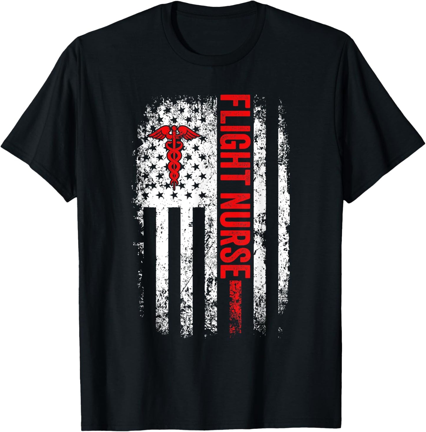 US American Flag Flight Nurse Funny Nursing Men T-Shirt - T-Shirt | Black