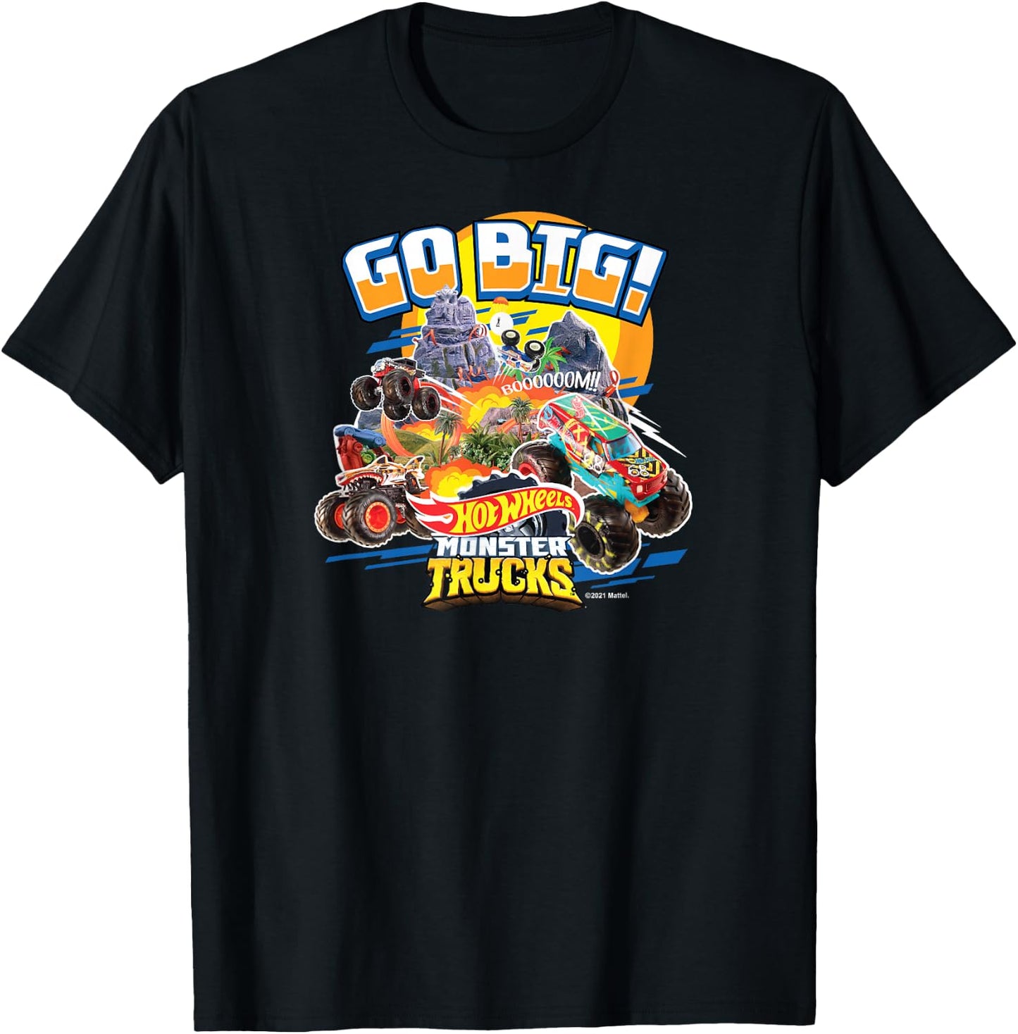 Hot Wheels Monster Trucks Get Big , black T-Shirt - T-Shirt | Black