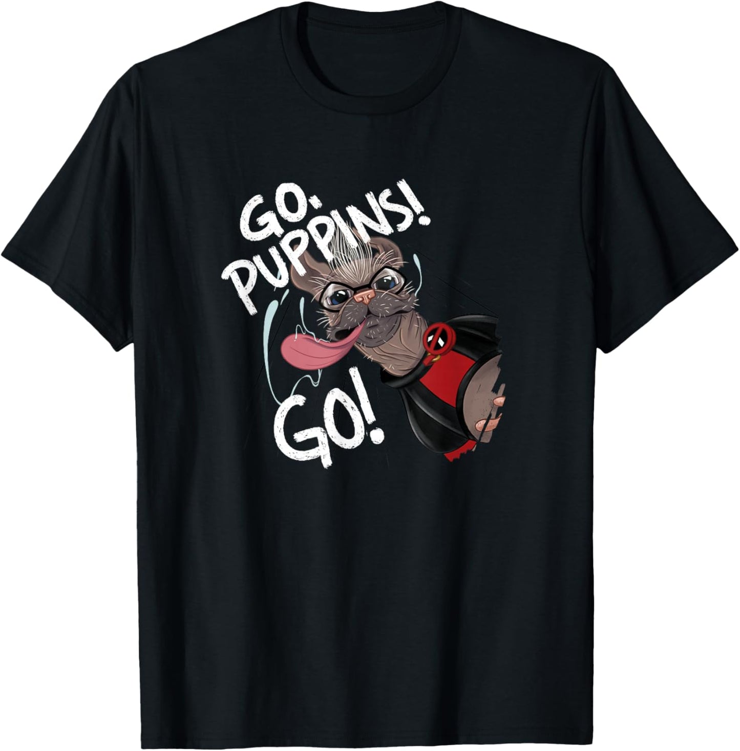 Marvel Studios Deadpool & Wolverine Dogpool Go Puppins Go! , Black, S T-Shirt - T-Shirt | Black