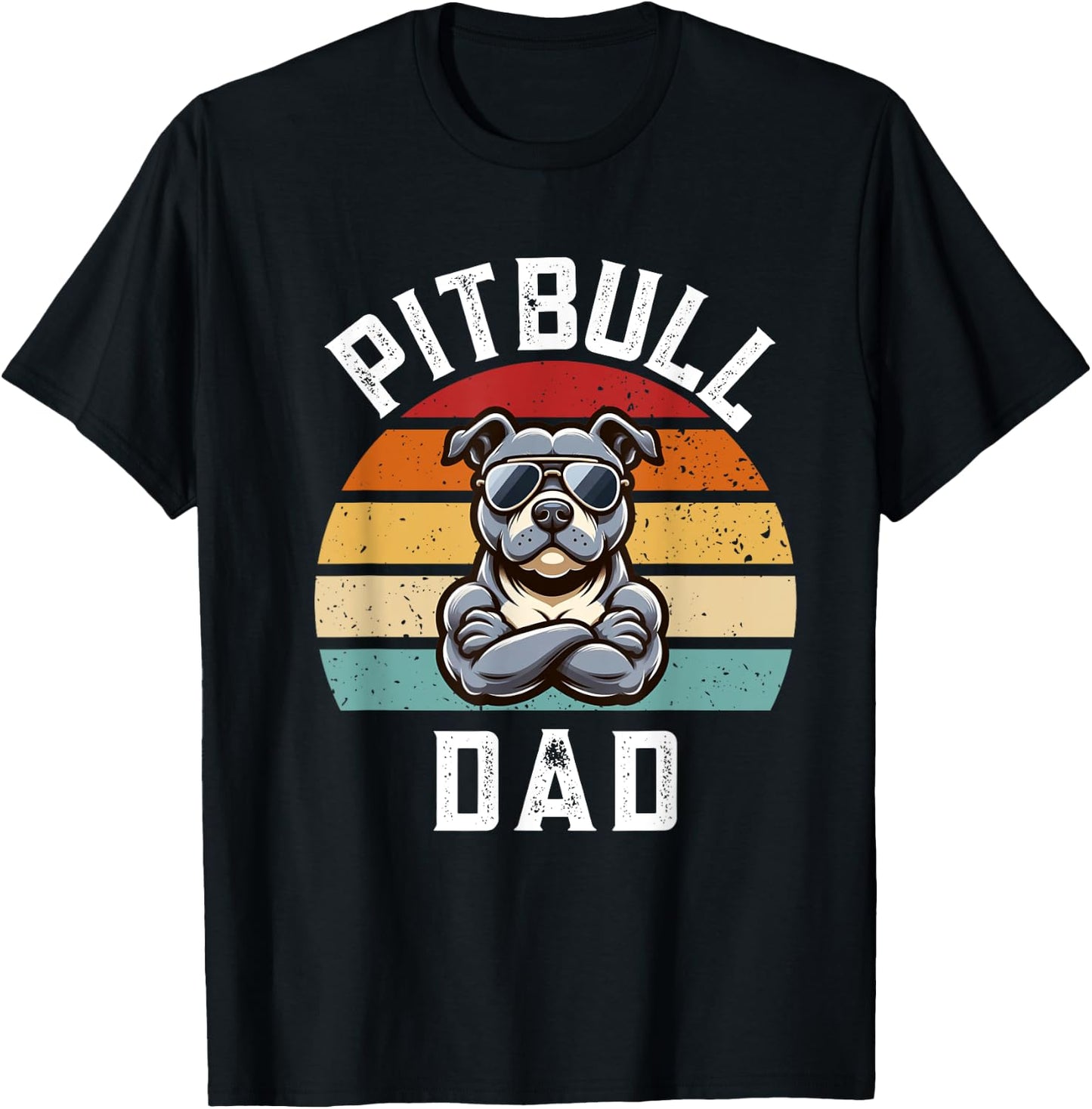 Funny Pitbull Dad Dog T-Shirt - T-Shirt | Black