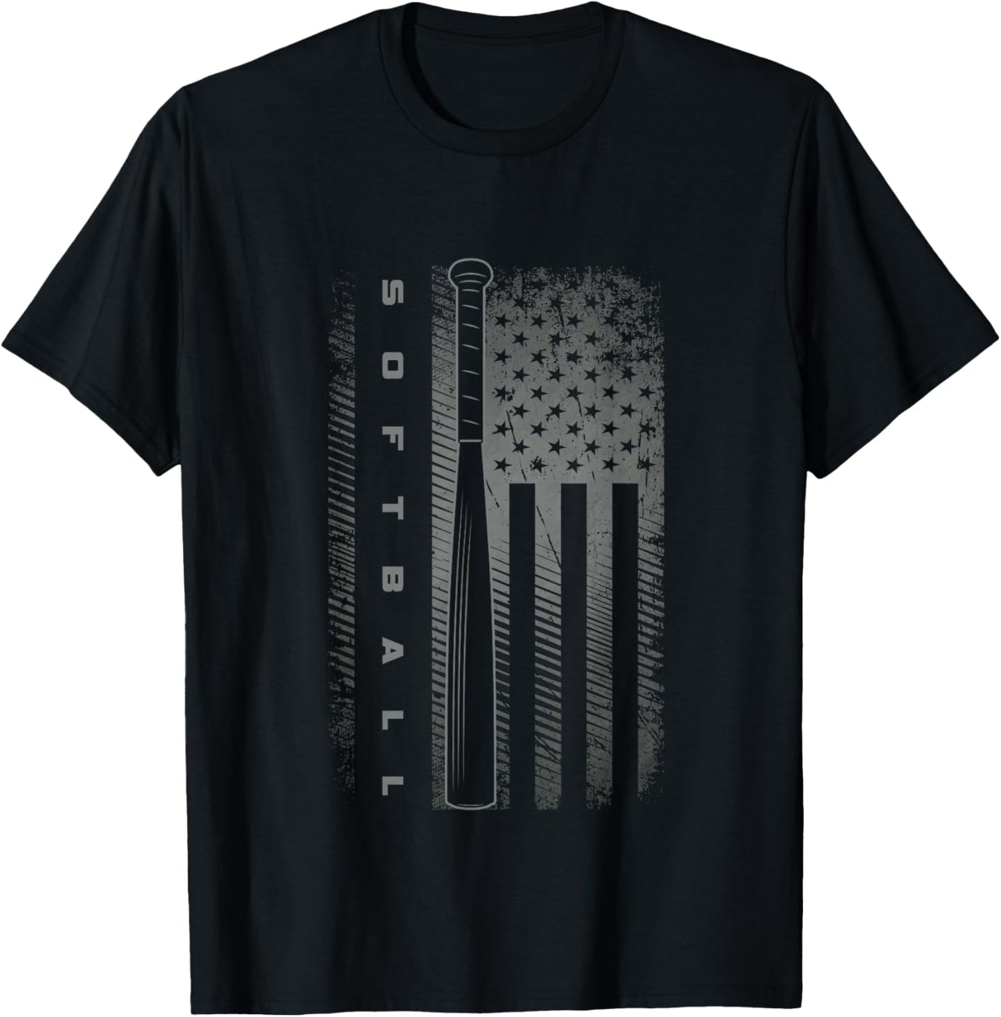 American Flag Softball Apparel - Softball Kids Men T-Shirt - T-Shirt | Black