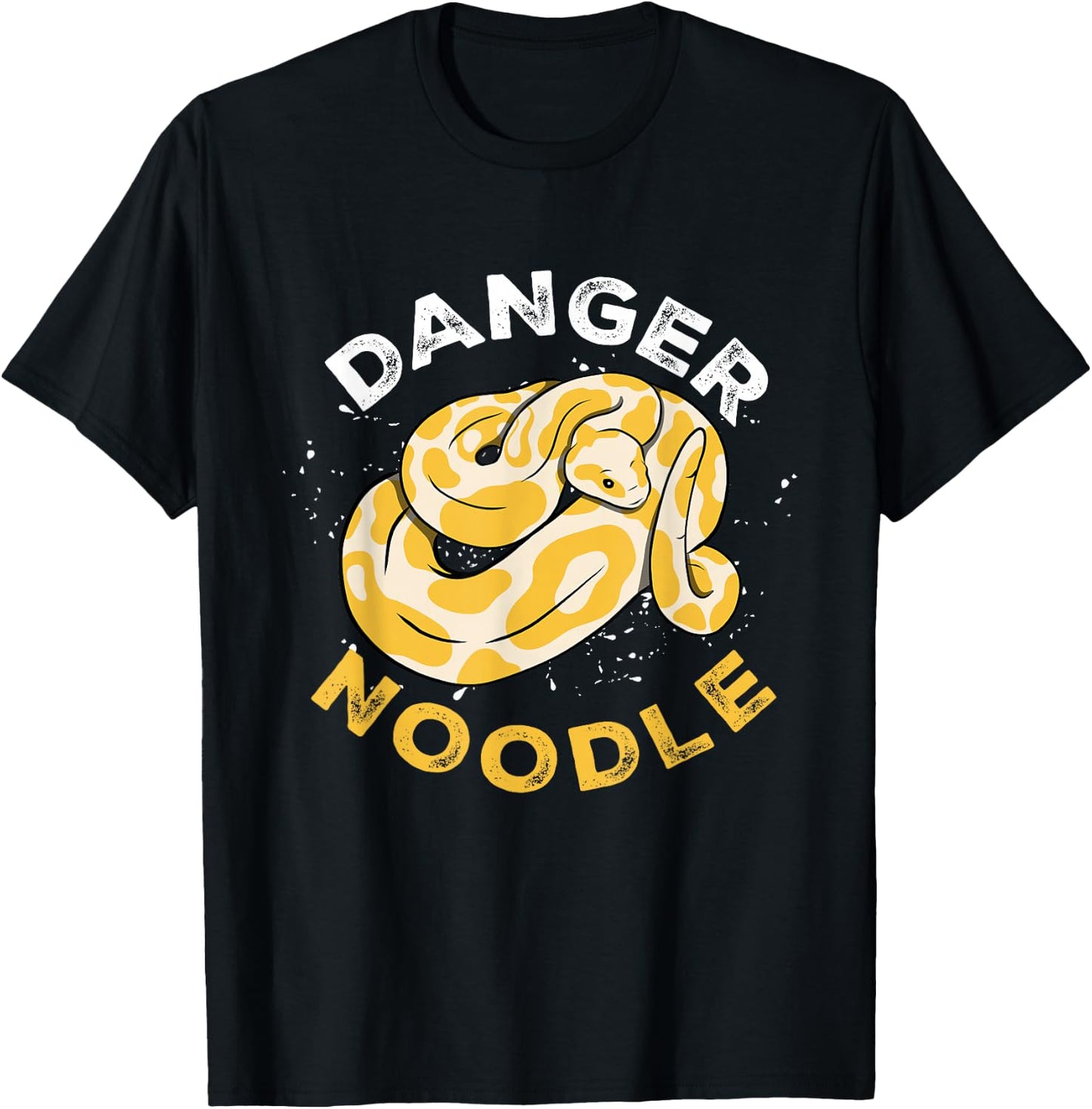 Snake Danger Noodle Serpent Python Wild Reptile T-Shirt - T-Shirt | Black