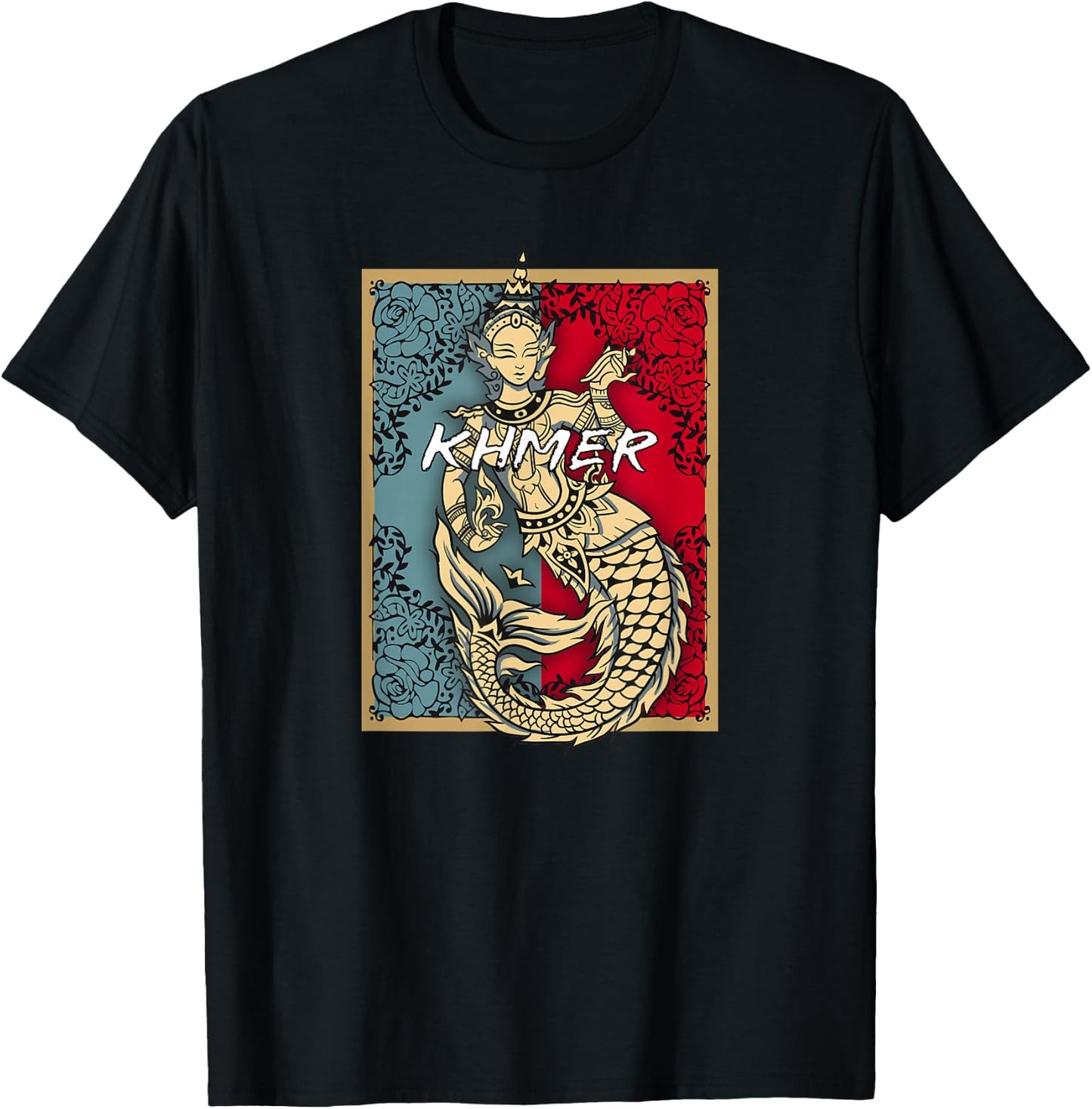 Cambodia Cambodian Khmer Apsara Traditional Dance Temple T-Shirt - T-Shirt | Black