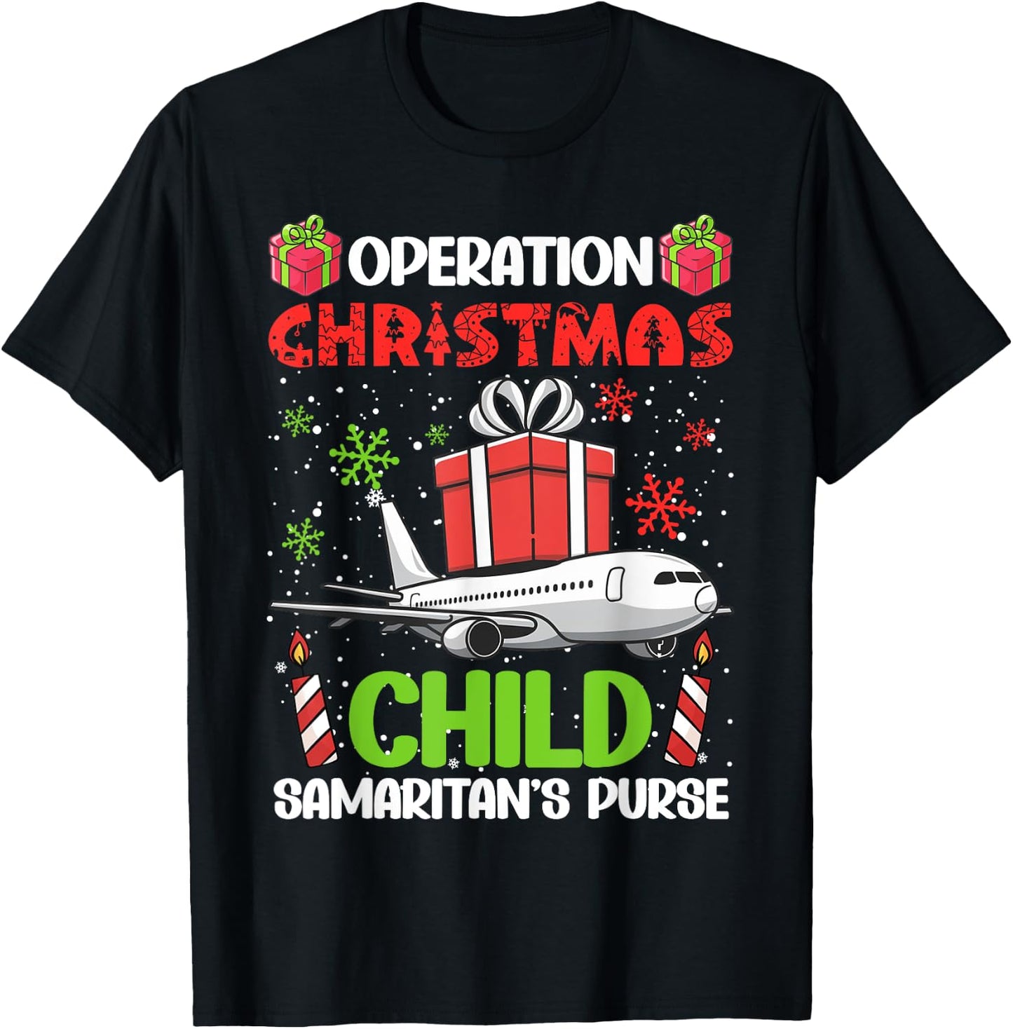 Operation Christmas Child Smaritan's Purse Funny Family Xmas T-Shirt - T-Shirt | Black