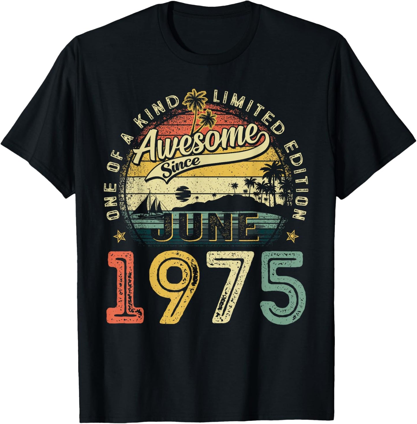50 Years Old Vintage Made In June 1975 50th Birthday Men Dad T-Shirt - T-Shirt | Black