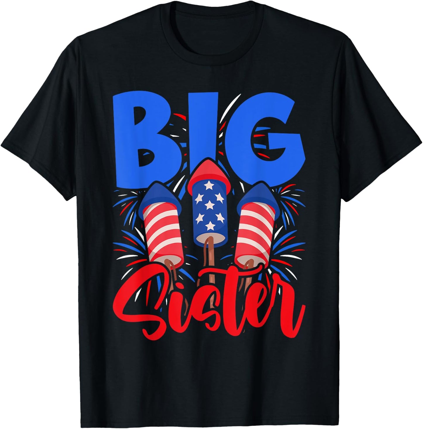 This Little Is Going to Be Big Sister, 4th July Big Sister T-Shirt - T-Shirt | Black