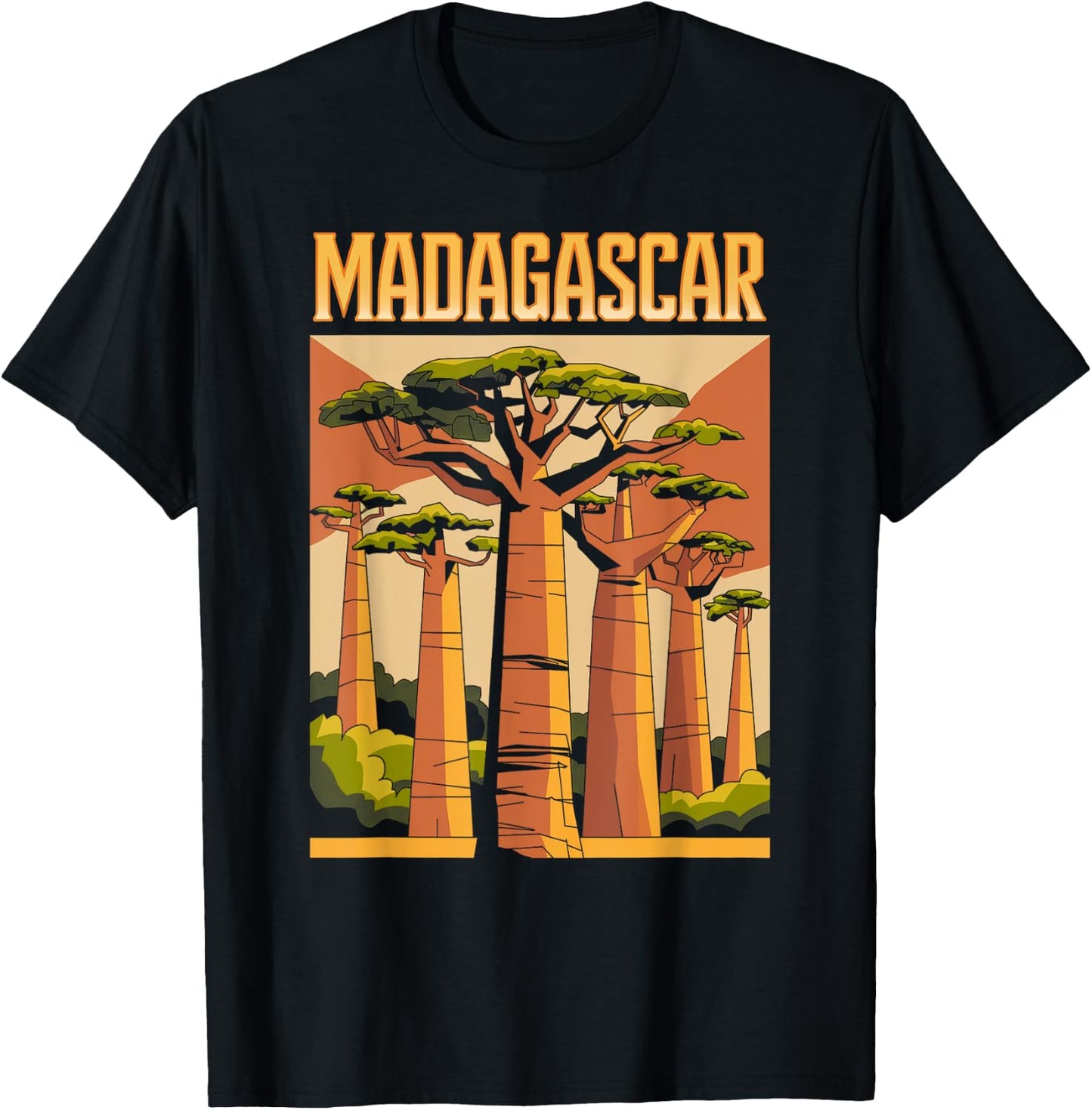 Madagascar Vintage Baobab Tree, Travel and Adventure T-Shirt - T-Shirt | Black