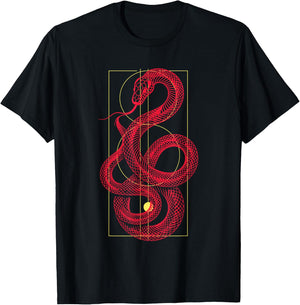 SERPENTINE Sacred Geometry Mystic Snake Organic Symmetry T-Shirt - T-Shirt | Black