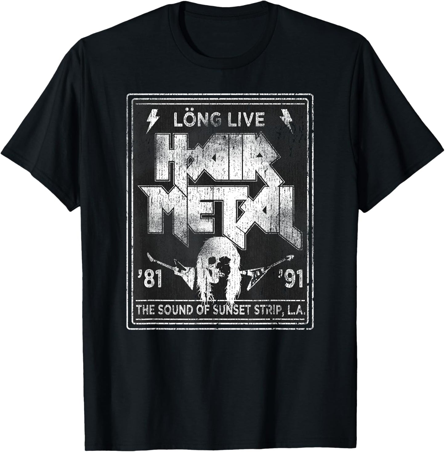 Long Live Hair Metal Rock 'n' Roll Fan T-Shirt - T-Shirt | Black