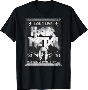 Long Live Hair Metal Rock 'n' Roll Fan T-Shirt - T-Shirt | Black