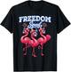 Flamerica Flamingo Patriotic 4th of July USA Women Girls T-Shirt - T-Shirt | Black