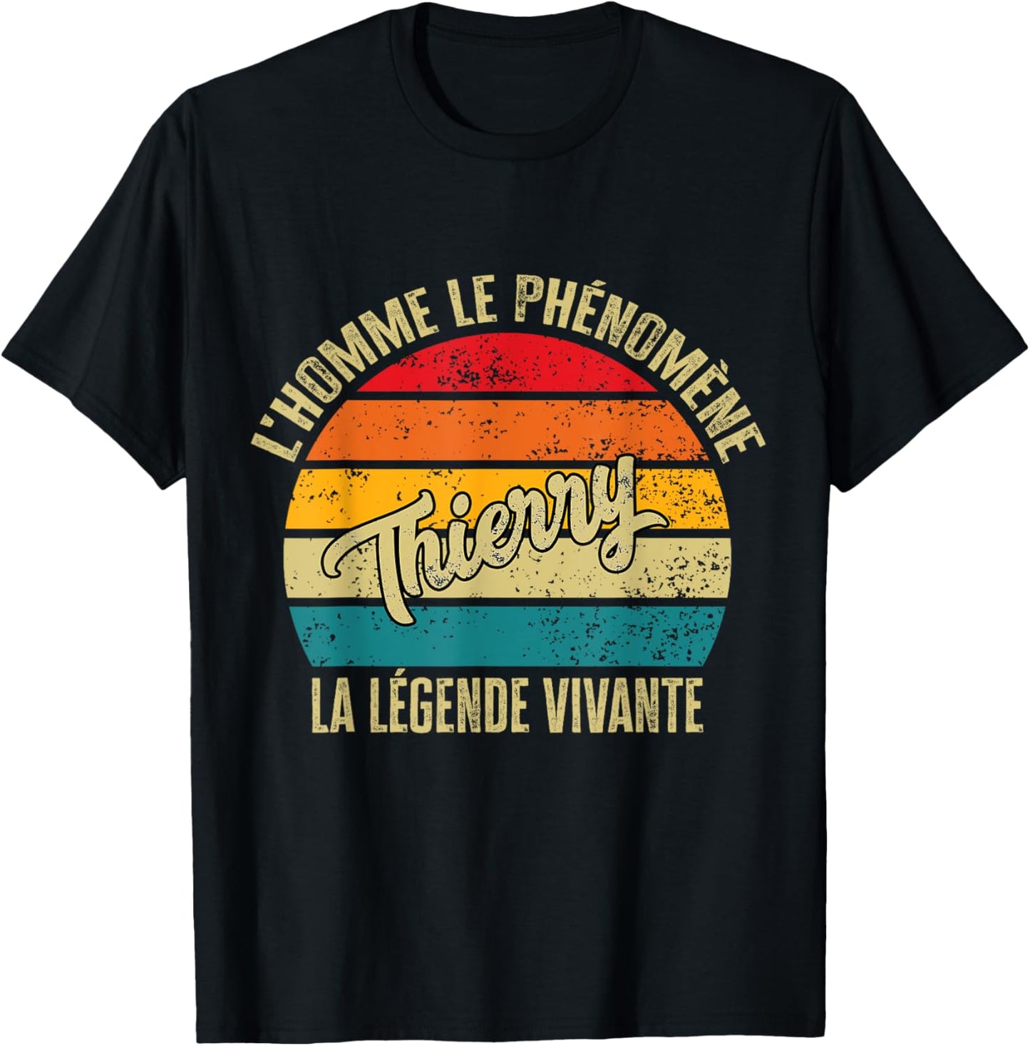 Thierry Personalised Gift Humour Man The Legend Living , Black, S T-Shirt - T-Shirt | Black