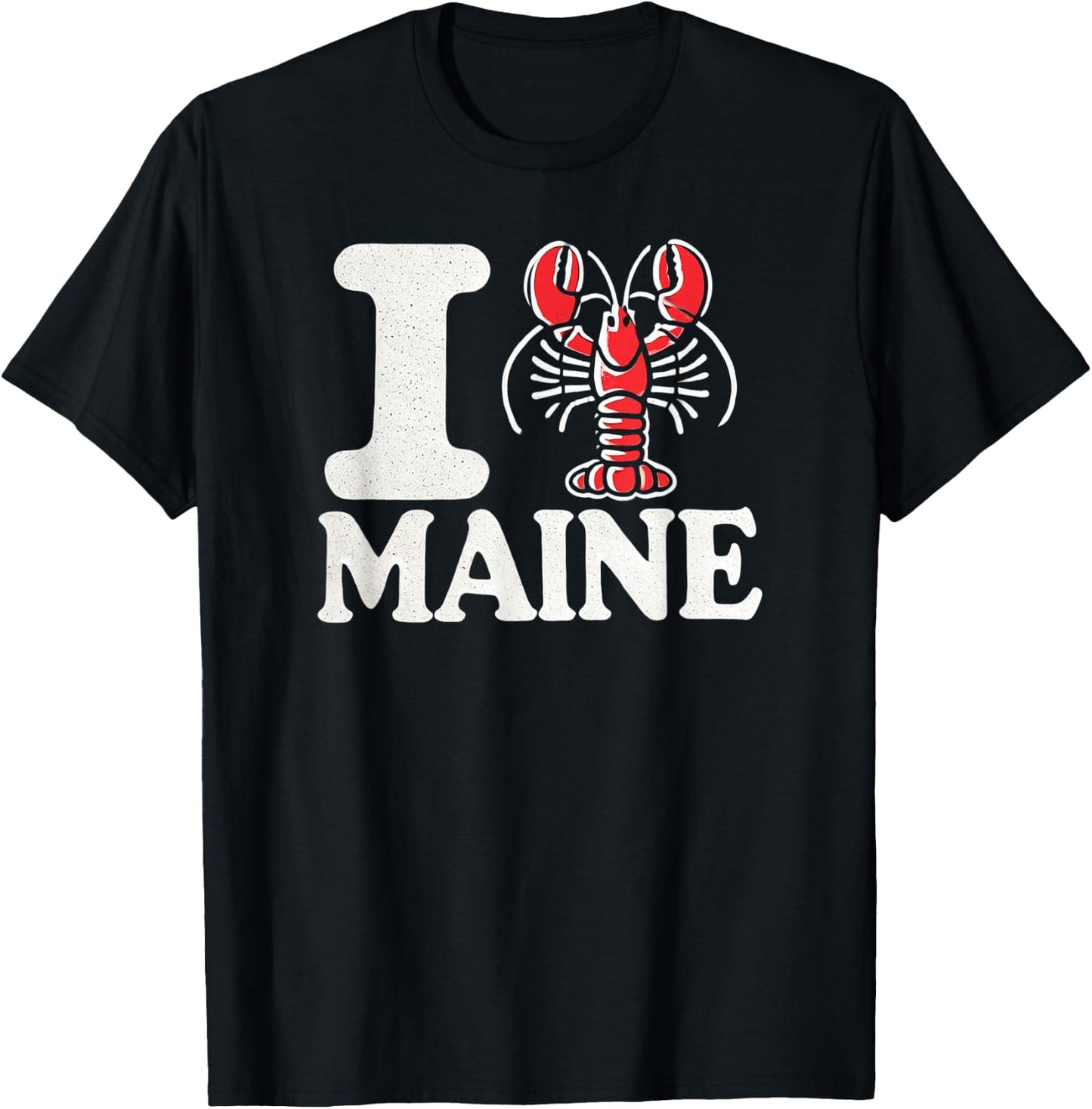 I Love Maine - I Lobster Maine - Heart Shape Lobster T-Shirt - T-Shirt | Black