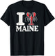 I Love Maine - I Lobster Maine - Heart Shape Lobster T-Shirt - T-Shirt | Black