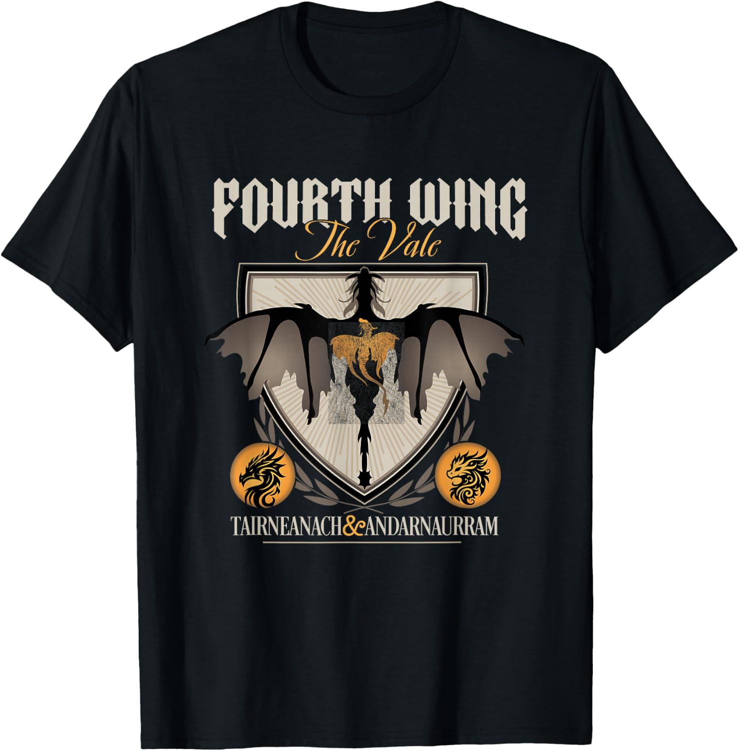 Fourth Wing The Empyrean The Vale Dragon Crest T-Shirt - T-Shirt | Black