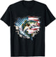 Bass Fishing USA Flag Fishing American Flag USA Flag Bass T-Shirt - T-Shirt | Black