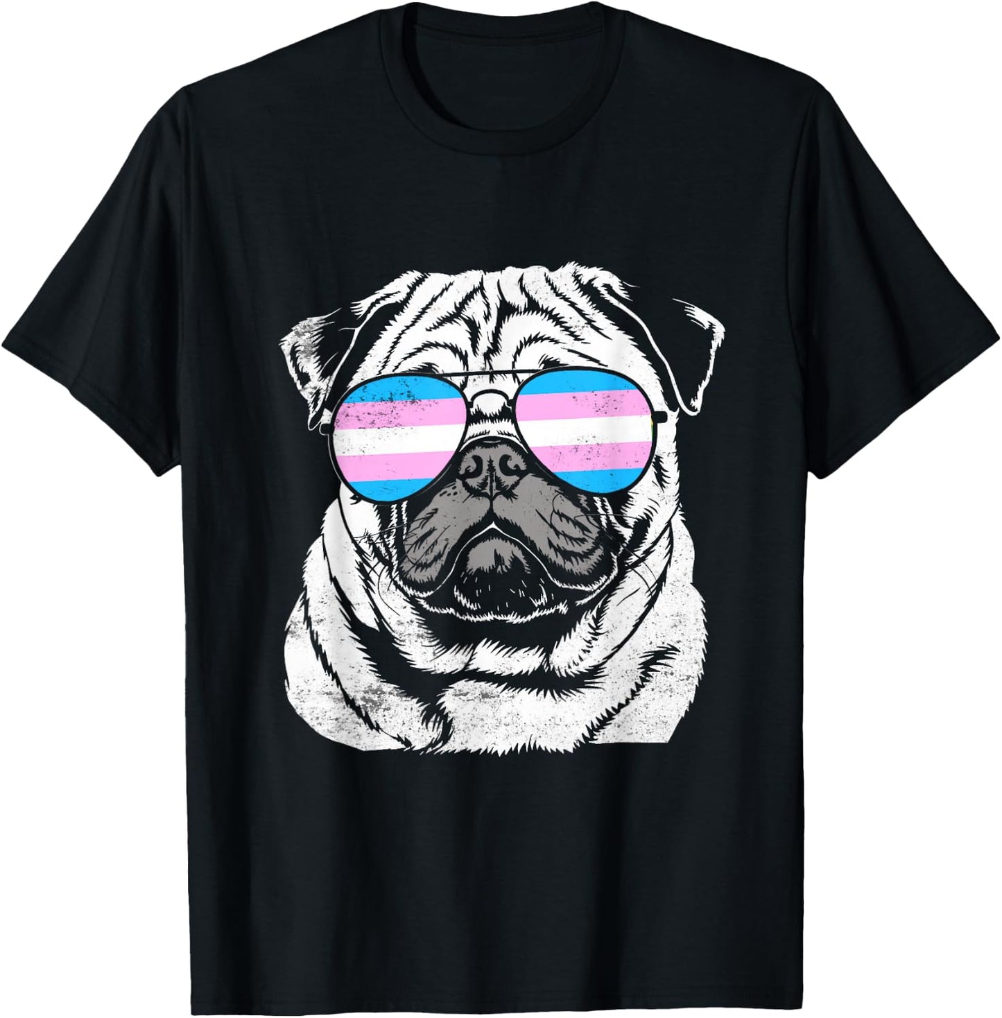 Pug Trans Sunglasses Pride T-Shirt - T-Shirt | Black