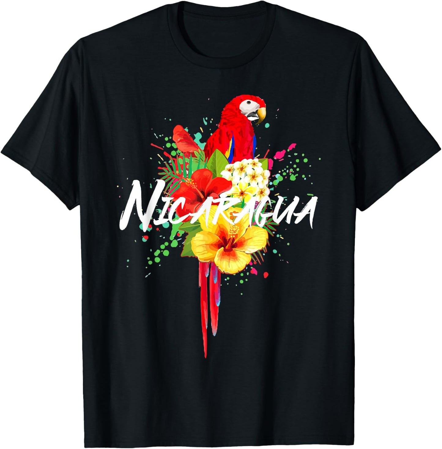 Nicaragua Parrot Colourful Nicaraguan Souvenir T-Shirt - T-Shirt | Black