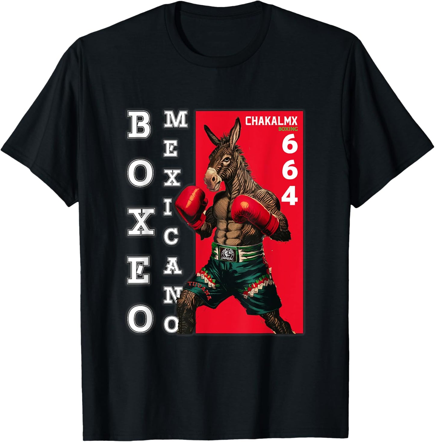Mexican Boxing Zonkey Donkey Zebra Tijuana - ChakalMx T-Shirt - T-Shirt | Black