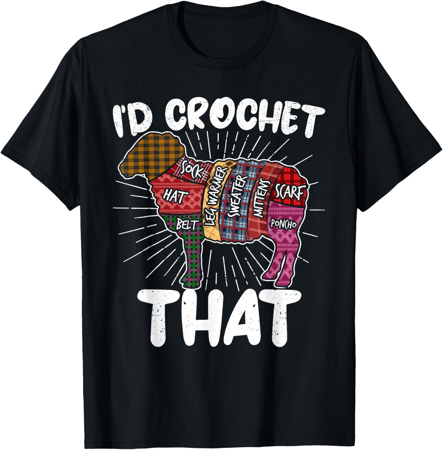 I'd Crochet that Funny Crochet Sheep Yarn Crocheters Women T-Shirt - T-Shirt | Black