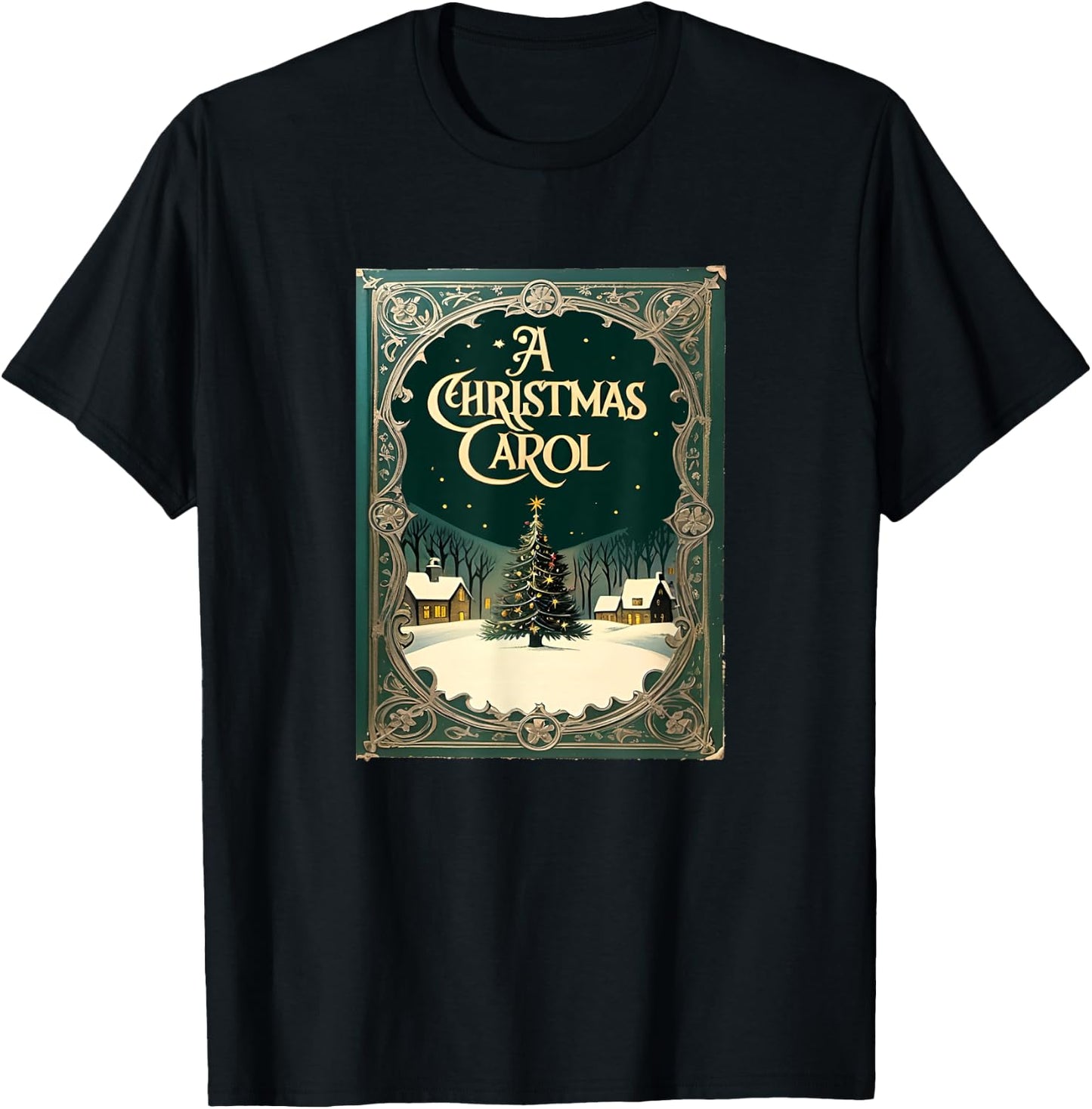 Famous X-Mas : A Christmas Carol by Charles Dickens - Adult Black Short Sleeve Classic - Holiday, Christmas, Storytelling, Readers, Families T-Shirt - T-Shirt | Black