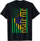 Jiu Jitsu BJJ USA Brazil United States Flag Vintage Retro T-Shirt - T-Shirt | Black