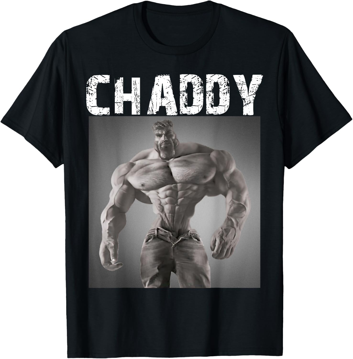 Chaddy Giga Chad Meme Internet Memes Brainrot Memes Gen Z T-Shirt - T-Shirt | Black
