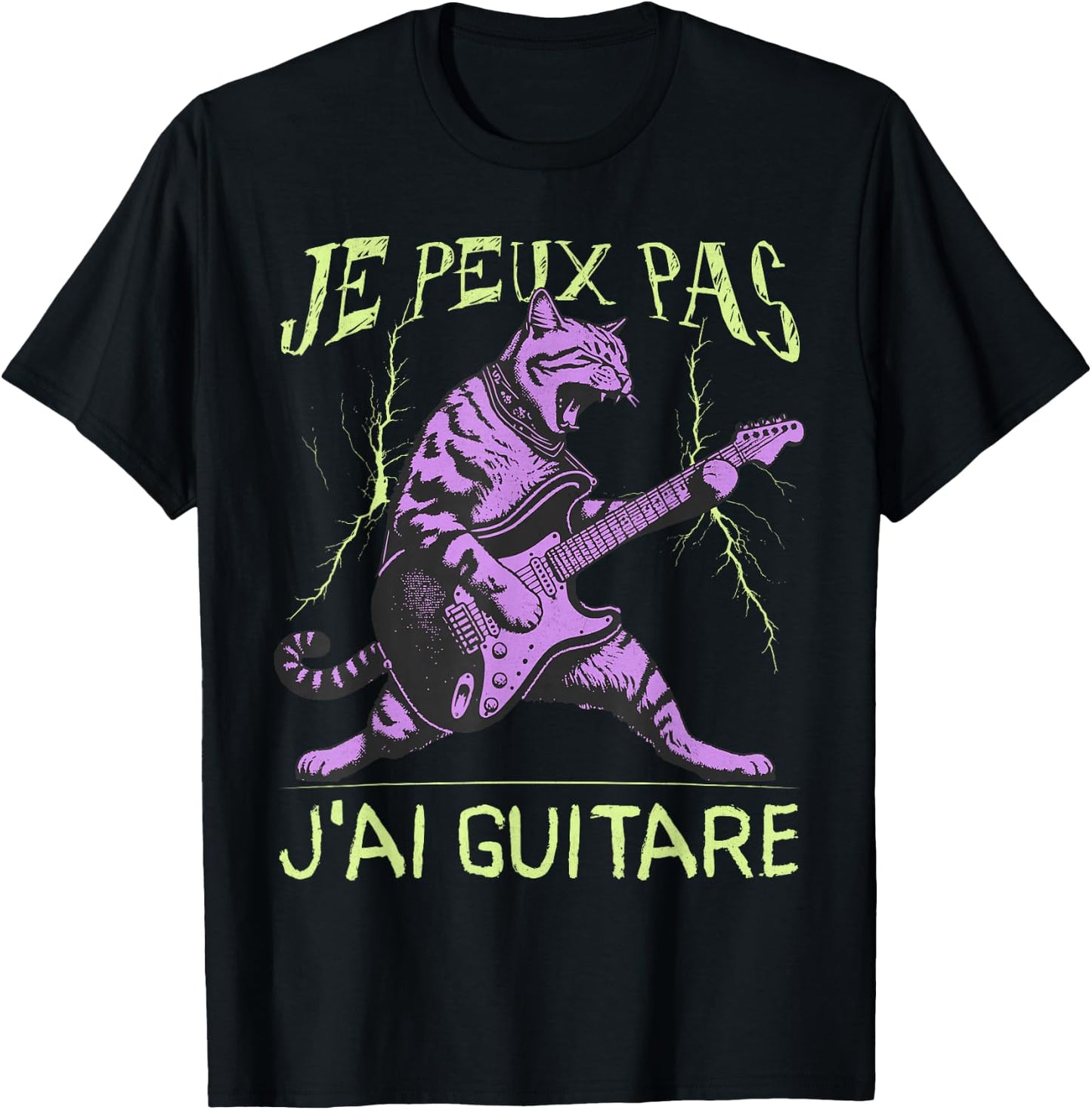 Je Peux Pas J'Ai Guitar Guitarist T-Shirt - T-Shirt | Black