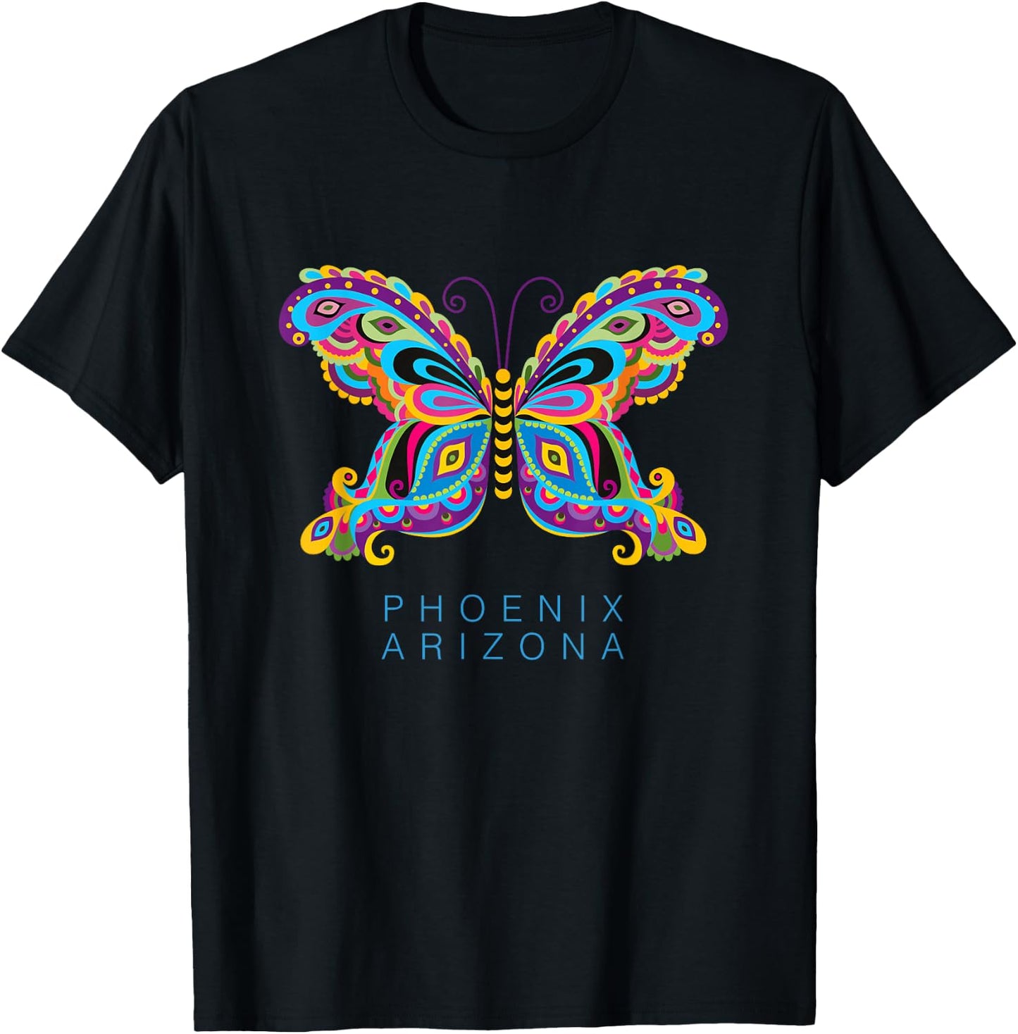 Phoenix Arizona Souvenir Butterfly Graphic T-Shirt - T-Shirt | Black