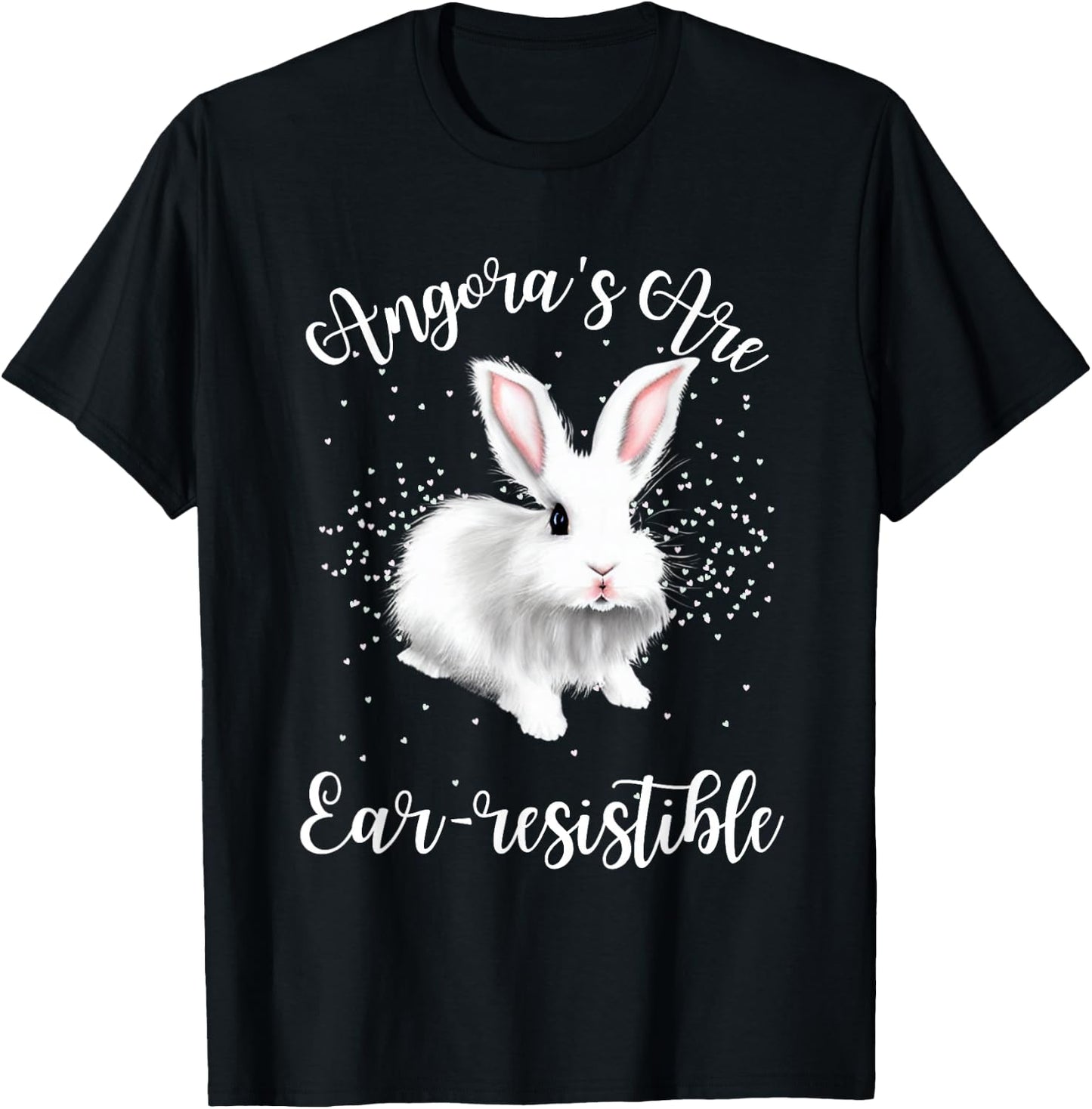 Angora Bunny Rabbit Funny Rabbit Ear-resistible T-Shirt - T-Shirt | Black