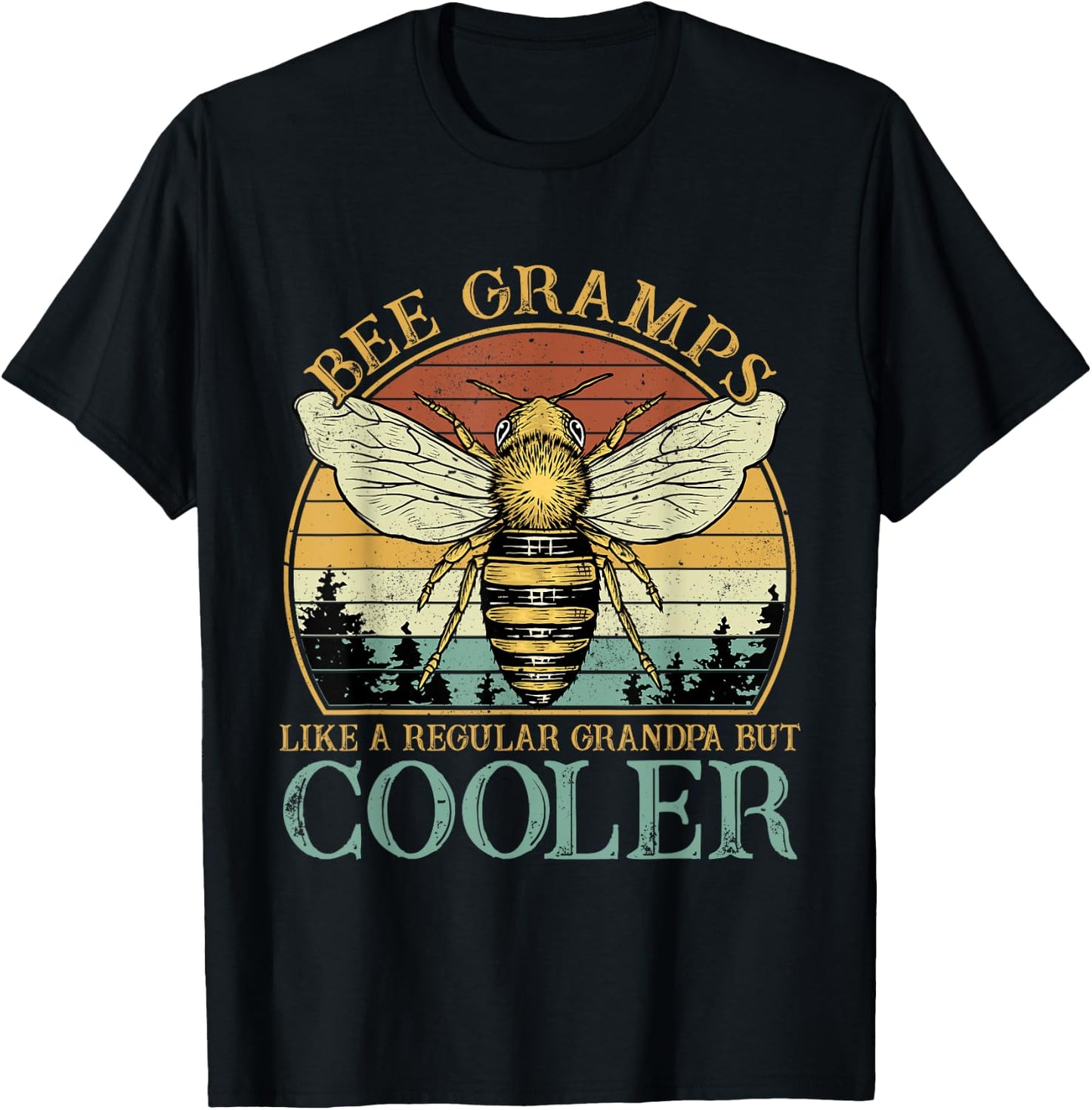Bee Gramps Like A Normal Grandpa Only Cooler Fathers Day T-Shirt - T-Shirt | Black